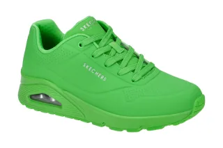 Skechers 73690 GRN UNO - STAND ON AIR Damenschuhe gr?n Luftgepolsterte Sneaker