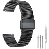 Jibenhome Uhrenarmband 18/20/22mm Mesh-Uhrenarmband aus Edelstahl Schnellverschluss, mit Interlock-Sicherheitsverschluss