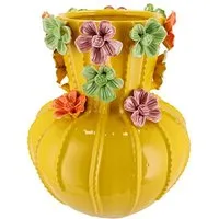 Daan Kromhout Dekovase Vase Sommer Gelb Blüten Verspielt Handarbeit 33 cm, Handarbeit