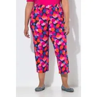 Ulla Popken Schlupfhose 7/8-Jerseyhose Punkte weites Bein Elastikbund