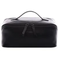 FEYNSINN Kosmetiktasche echt Leder Kulturtasche BO groß Ledertasche Waschbeutel unisex, Waschbeutel Echtleder Damen Herren, Kosmetiktasche schwarz