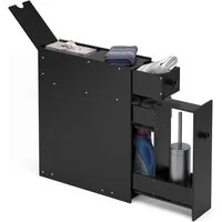 COSTWAY Badregal Nischenschrank, schmal, mit Schubladen, 16x48x58cm