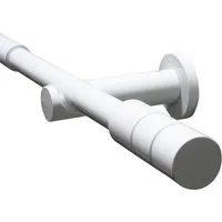 GARDINIA Gardinenstange Set Metall, Ø 19 mm, 1-läufig, ausziehbar, mit Bohren, verschraubt, Aluminium, 1-Lauf