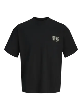 JACK&JONES - JORCOTEDAZUR PHOTOBACK TEE SS CN Black - Gr. - L