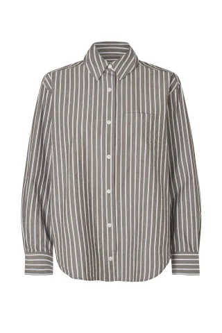 samsøe & samsøe - Hemd mit Streifen - Salova braun - Gr. - XS