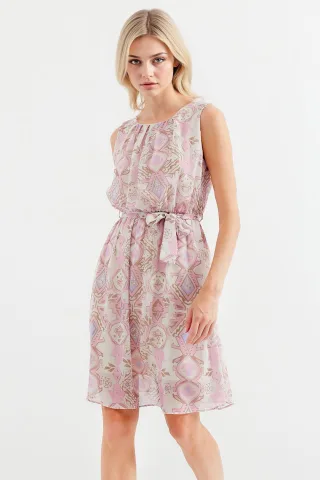 Mini-Kleid mit Bindeband und Schleifendetail