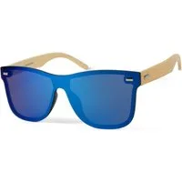 styleBREAKER Sonnenbrille Monoglas Nerd Sonnenbrille Bambus Bügel (1-St)