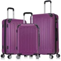 Flexot Hartschalen-Trolley F-2045 Kofferset, 360° Rollen, robuster Reisekoffer, Bordcase, 4 Rollen, Robuster und moderner Koffer mit vier 360° Rollen und Zahlenschloss