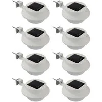 HAC24 LED Dachrinnenleuchte 8x Dachrinnenlampe Dachrinnen Lampe Regenrinne Solarleuchte, LED fest integriert, Kaltweiß, Je 3 LEDs Kaltweiß inkl. Befestigungsmaterial