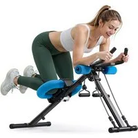 MERACH Bauchtrainer Multifunktionale Bauchtrainer für Zuhause, Bauchmuskeltrainer (LCD-Display, einstellbare Schwierigkeitsstufen, Glattes Gleiten, 5 Höheneinstellungen, 2 Neigungs Swinkel, ergonomisch, hoher Komfort), Ganzkörpertraining, klappbare T