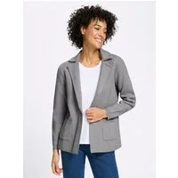 Sieh an! Strickjacke Strickblazer Langarm Jacquard