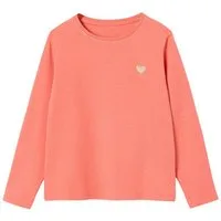 vertbaudet Langarmshirt mit Glitzerherz, Recycling-Baumwolle
