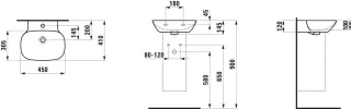 LAUFEN Handwaschbecken INO 450x410x145 H8153017161041