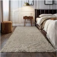 OTTO home Hochflor-Teppich Banji, rechteckig, Höhe: 37 mm, Uni Farben, weich und flauschig, auch als Läufer & in rund erhältlich