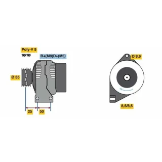 Bosch Lichtmaschine 85A Fiat Ford Lancia