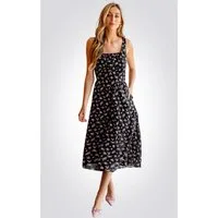 Cupshe Midikleid Ärmelloses Kleid mit Blumenmuster und Taschen mit Allover-Print