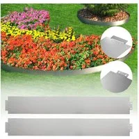 FIVMEN Rasenkante Metall Beetumrandung Verzinkt Beetbegrenzung Rasenbleche, 5Pcs, 100x15cm /100x18cm per Stück, Flexible Mähkante Palisade Schwarz/Silber/Rost