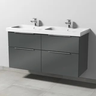 Sanipa 3way Waschtischunterbau zu Geberit iCon Light Waschtisch mit 4 Auszügen, Anthrazit-Glanz UF57779