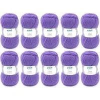 Gründl Wolle Lisa Premium Uni im 10x50g Wollpaket zum Handarbeiten Häkelwolle, (Wolle zum Stricken, Häkeln, Handarbeiten, Handstrickgarn), weich und pflegeleicht, ohne Schurwolle