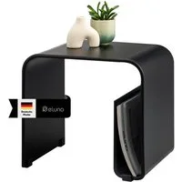 eluno Beistelltisch 2in1 aus Acryl mit Magazinhalter (1-St)