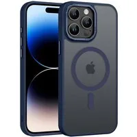 CoolGadget Handyhülle Magnet Hülle für iPhone 14 Pro Schutzhülle mit Metall Kamerarahmen 6,1 Zoll, magnetisches Schutzcase Matt Stoßfest kompatibel mit Magsafe Zubehör