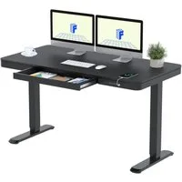 FLEXISPOT Schreibtisch Höhenverstellbarer Schreibtisch MIT Schubladen (mit LED-Höhenanzeige, 4 Speicherhöhen, Anti-Kollisionssystem, USB-C Anschluss), EINFACHE MONTAGE, leise & ergonomisch