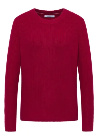 CECIL - Pullover mit Strukturdetails rot - Gr. - XL