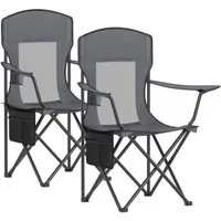 SONGMICS Campingstuhl Klappstuhl Outdoor, Angelstuhl, hohe Rückenlehne bis 150kg, 2er Set