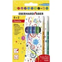 Eberhard Faber Filzstift Eberhard Faber Filzstifte Glitzer 3mm Promo Pack 8+2 Stück