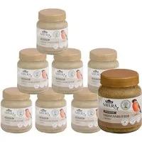Dehner Natura Premium Erdnussbutter im Glas, 8 x 340 g Erdnuss, Hauptfutter für: Wildvogel, Gartenvögel, energiereiches Wildvogelfutter, ungesalzen