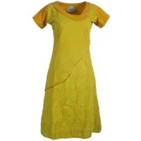 Vishes Tunikakleid Kurzarm Lagenlook Kleid Streifen Punkte Muster Boho, Elfen, Goa, Hippie Style