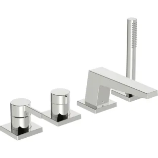Hansa Hansaloft Fertigmontageset 57752483 Einhebelmischer für alle 4-Loch-Einbausets, Rosette eckig, chrom