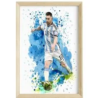 JUSTGOODMOOD Poster Premium ® Lionel Messi Fußball Poster · Wasserfarben · ohne Rahmen