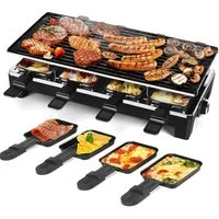 OYLCDI Tischgrill Elektrischer Grill, Barbecue Elektrogrill,Rauchfreier Grill, 1500 W, 40 x 20cm Grillfläche,regelbares Thermosta,mit 8 Kleine Backformen