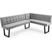 Jiexi Eckbank Ecksofa mit ausziehbarem Esstisch und Bank 180/228cm dickes Sitzkissen