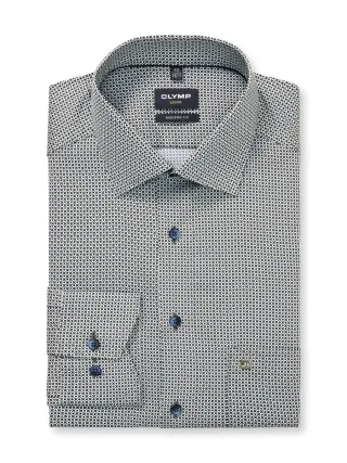 OLYMP - Modern Fit: Businesshemd grau/grün - Gr. - 45
