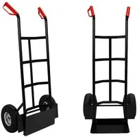 ONDIS24 Sackkarre Transportkarre Transportwagen Stahl schwarz klappbar, bis 100 kg belastbar, luftbereift