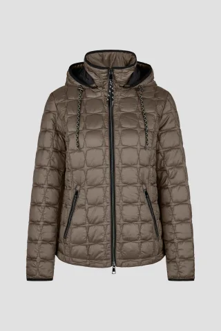 Barbara Lebek - Sandwich-Steppjacke mit Kapuze taupe - Gr. - 50