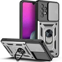 betterfon Handyhülle Panzerhülle für Samsung Galaxy A33 5G mit Kameraschutz Silber, Outdoorhülle mit Smartstand und Silikonkern
