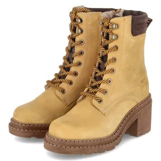 Tamaris Schnürstiefeletten  Gelb - Gr. 38 -  Textil
