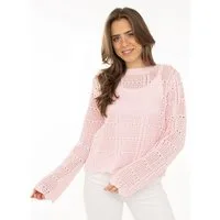 Zwillingsherz Strickpullover "Lochstrick" mit Lockstrickmotiv