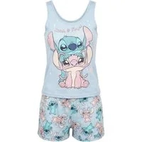 Disney Schlafanzug Disney Stitch Angel Damen Schlafanzug Pyjama Shirt Shorts (2 tlg) Gr. S bis XL - 100% Baumwolle