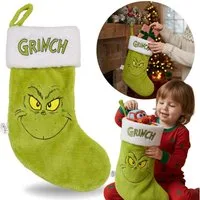 Sarcia.eu Weihnachtsfigur Grinch Geschenksocke, Weihnachts-Socke für Kamin, groß 43×28 cm