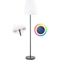 Schwaiger LED Außen-Stehlampe 661828, Fernbedienung zum Ein-/Ausschalten der Lampe, verschiedene Lichtmodi, Bluetooth Lautsprecher, LED, farbwechsel, integrierter Lautsprecher, Farbwechseleffekt, IP44