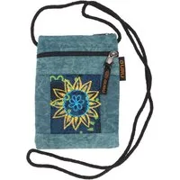 Guru-Shop Schultertasche Boho Brustbeutel, Passporttasche - petrol