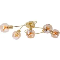 näve Deckenstrahler Libby, ohne Leuchtmittel, 5flg. flexibel verstellbare Glasschirme in amber getönt excl. 5xE14