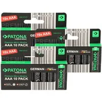 Patona PATONA Premium 30x AAA Batterien (3x10er) Pack 1,5V Alkaline Batterie