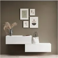 Planetmöbel Garderobenschrank Kompaktgarderobe Wandschrank 200 cm (schmaler Flurschrank mit Stauraum, 2-St., Flurgarderobe mit Soft-Open Funktion) Flurkommode vielseitig kombinierbar, 2x 100 cm
