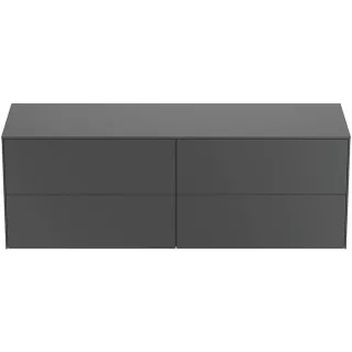 Ideal Standard Conca Waschtisch-Unterschrank T4325Y2 ohne Ausschnitt, 4 Auszüge, 160x50,5x55 cm, Anthrazit matt lackiert