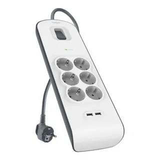 Belkin Steckdosenleiste 6-fach + 2xUSB-A, 2m Kabel BSV604vf2M-V2
